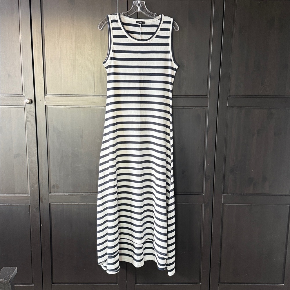 J. Crew Navy and White Striped Maxi dress Small NWOT - Picture 2 of 8
